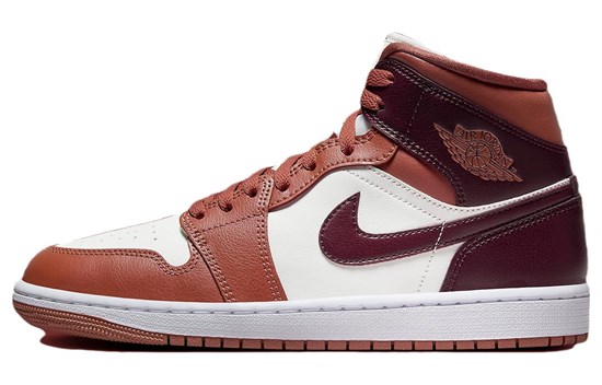 Jordan 1 Mid 'Dusty Peach Night Maroon' Women's BQ6472-200 - фото 496759