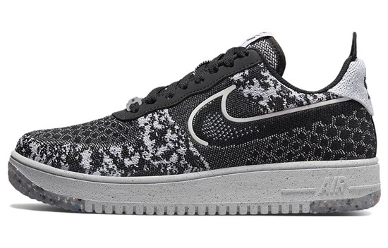 Nike Air Force 1 Low Crater Flyknit Black White Melange DM0590-001 - фото 516585