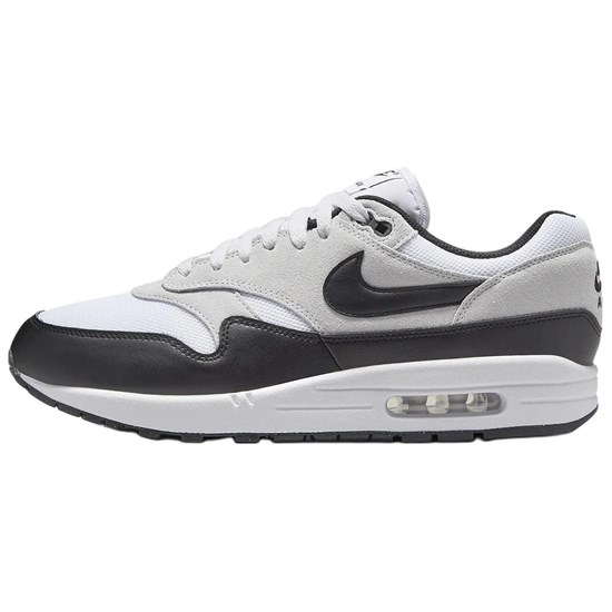 Nike Air Max 1 Anti Slip Wear Resistant Low Top Casual Shoes Men's White Black FZ5808-102 - фото 518025