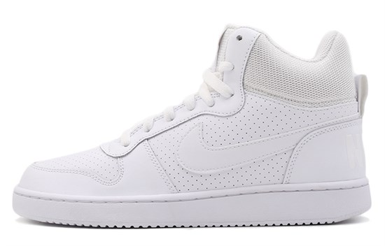 Nike Court Borough Non slip Lightweight Mid Top Skateboard Shoes Men's Pure White 838938-111 - фото 578713