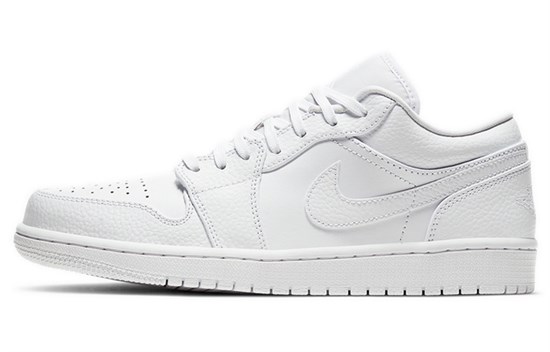 JORDAN 1 Low Triple White Tumbled Leather 553558-130 - фото 596203