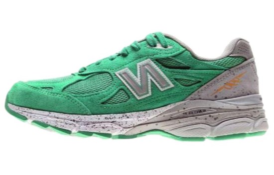 New Balance NB 990 V3 Abrasion Resistant Breathable Low Top Running Shoes Women's Green Gray W990BA3 - фото 600551