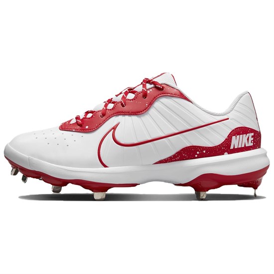 Nike Alpha Huarache Varsity 4 Cushioning Lightweight Low Top Training Shoes Men's White Red DJ6516-105 - фото 606876
