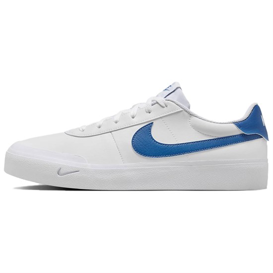 Nike Court Shot Anti Slip Wear Resistant Low Top Skateboard Shoes Men's White Blue FQ8146-100 - фото 607437
