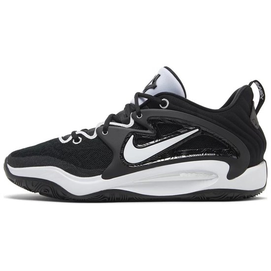 Nike KD 15 Anti Slip Wear Resistant Low Top Basketball Shoes Men's Black White DX6648-002 - фото 608753