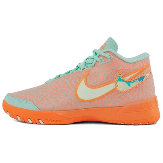 Nike LeBron NXXT Genisus Anti Slip Wear Resistant Low Top Basketball Shoes Men's Orange Green HF0711-301 - фото 610058