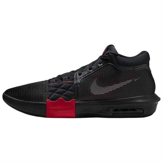 Nike Witness 8 Anti Slip Wear Resistant Mid Top Basketball Shoes Men's Black Red FB2237-005 - фото 611985