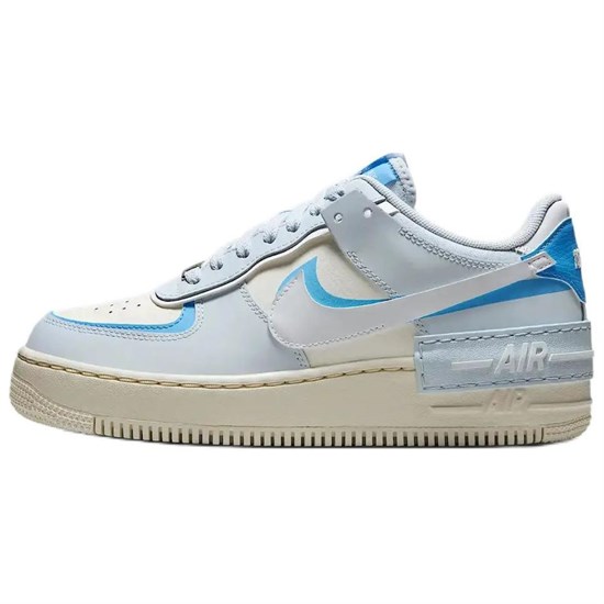 Nike Air Force1 Shadow Anti Slip Wear Resistant Low Top Skateboard Shoes Women's Blue White DZ1847-400 - фото 613293