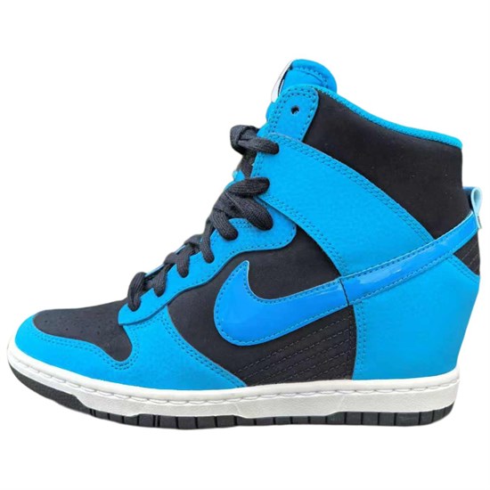 Nike Anti Slip Wear Resistant High Top Skateboard Shoes Women's Blue 644877-009 - фото 615423