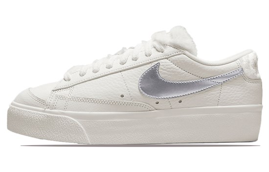 Nike Blazer Low Platform Faux Sherpa Fur Women's DO8993-100 - фото 615554