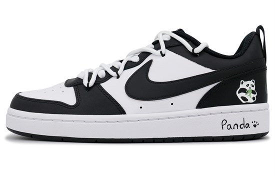 Nike Court Borough 2 Non slip Lightweight Low Top Skateboard Shoes GS Black White pz--6926445179808609133 - фото 615948