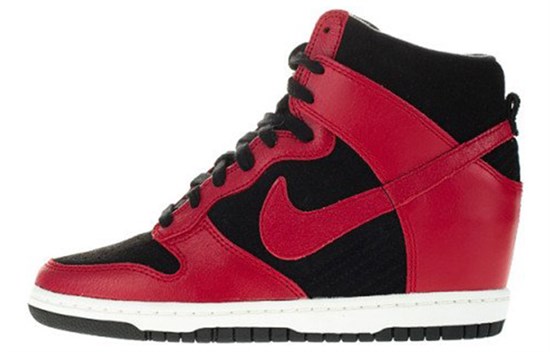 Nike Dunk Sky High Top Skateboard Shoes Women's Black Red 528899-016 - фото 616788