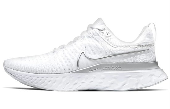 Nike React Infinity Run Flyknit 2 White Metallic Silver Women's CT2423-102 - фото 617978