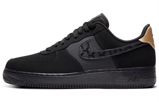Nike Air Force 1 Low Nubuck Black Metallic Gold 2021 DH2473-001 - фото 622711