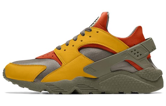 Nike Air Huarache Cushioned Slip Resistant Abrasion Resistant Low Top Running Shoes Men's Yellow FD9781-900 - фото 622875