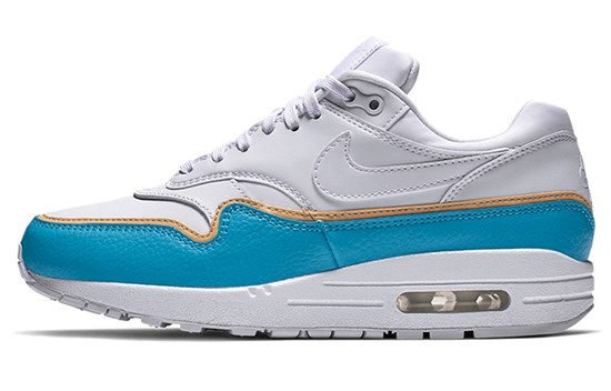 Nike Air Max 1 Liner White Blue Women's 881101-103 - фото 629482