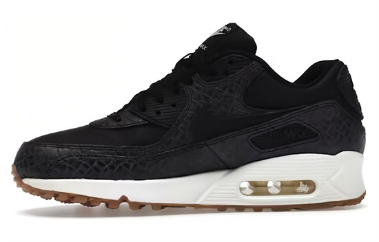 Nike Air Max 90 Abrasion Resistant Breathable Low Top Running Shoes Women's Black 443817-010 - фото 629647
