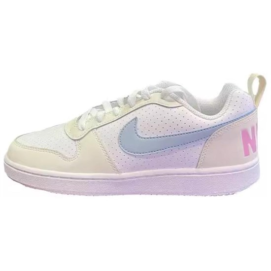 Nike Court Borough Wear resistant And Lightweight Low Top Skateboard Shoes Women's White Yellow Blue HJ3492-141 - фото 631118