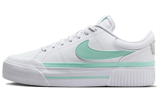 Nike Court Legacy Slip Resistant Cushioning Low Top Skateboard Shoes Women's White Green FZ3770-100 - фото 631170