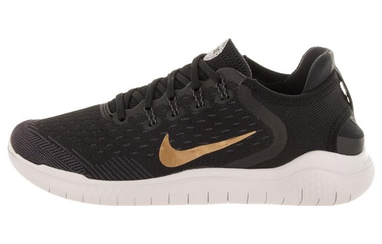 Nike Free Rn 2018 Black Metallic Gold Vast Grey Women's 942837-008 - фото 631692