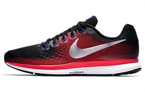 Nike Air Zoom Pegasus 34 Black Metallic Silver Bright Crimson 880555-006