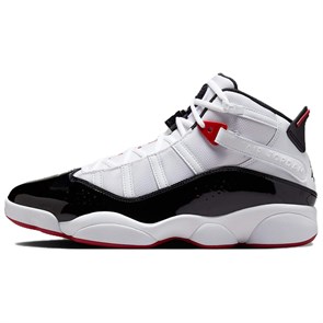 Jordan Air Jordan 6 Rings Anti Slip Wear Resistant Mid Top Basketball Shoes Unisex White Black 322992-164