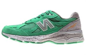 New Balance NB 990 V3 Abrasion Resistant Breathable Low Top Running Shoes Women's Green Gray W990BA3