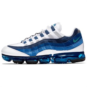 Nike Vapormax 95 Anti Slip Wear Resistant Low Top Running Shoes Men's White Blue AJ7292100