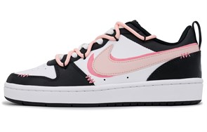 Nike Court Borough Non slip Lightweight Low Top Skateboard Shoes GS Black Pink pz--4751475662419534634