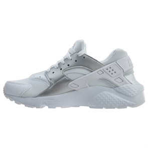 Nike Huarache Run Anti Slip Wear Resistant Low Top Casual Shoes Women's White Silver 654275-108