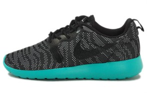 Nike Roshe Run Cushioning Anti Slip And Wear Resistant Low Top Running Shoes Women's Black Blue 705217-002