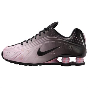 Nike Shox R4 Anti Slip Wear Resistant Low Top Casual Running Shoes Women's Black Pink IB8872-600