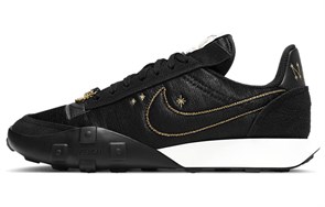 Nike Waffle Racer 2X 'Zodiac Signs' Durable Breathable Low Top Sports Casual Shoes Women's Black Gold DD9675-001