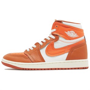 Jordan Air Jordan 1 Anti Slip Wear Resistant High Top Vintage Basketball Shoes Women's Orange White FB9891-800