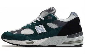 New Balance NB 991 Cushioning Low Top Running Shoes Men's Green White pz-3953328212067553755