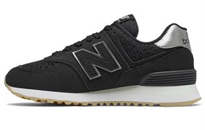 New Balance 574 Black Dark Silver Metallic Women's WL574SCP
