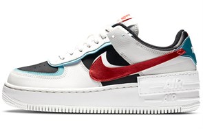 Nike Air Force 1 Low Shadow Bleached Aqua Chile Red Women's DA4291-100