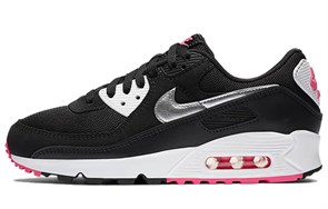 Nike Air Max 90 Black Metallic Silver Pink Blast Women's DA4281-001
