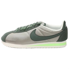 Nike Classic Cortez Nylon Anti Slip Wear Resistant Low Top Casual Shoes Women's Gray Green 457226-003