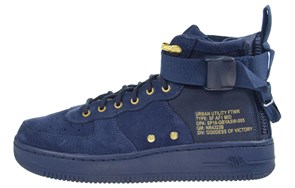 Nike SF Air Force 1 Mid Obsidian Metallic Gold aj0424-400
