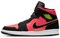 JORDAN 1 Mid Black Hot Punch Women's BQ6472-006 - фото 598867