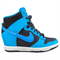 Nike Anti Slip Wear Resistant High Top Skateboard Shoes Women's Blue 644877-009 - фото 615424